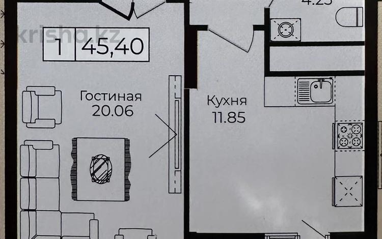 1-комнатная квартира · 45.5 м² · 11/14 этаж, Анет Баба 4 за 30.7 млн ₸ в Астане, Нура р-н — фото 21