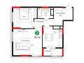 2-бөлмелі пәтер · 70.1 м² · 20/22 қабат, Сыганак, бағасы: ~ 37.5 млн ₸ в Астане, Нура р-н