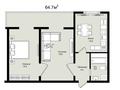 2-комнатная квартира · 64.7 м² · 2/9 этаж, Кокжал Барака 19а за ~ 31.7 млн ₸ в Усть-Каменогорске — фото 3