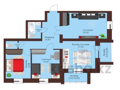 3-комнатная квартира, 96 м², 1/6 этаж, Ташенова уч.129 за 17 млн 〒 в Кокшетау