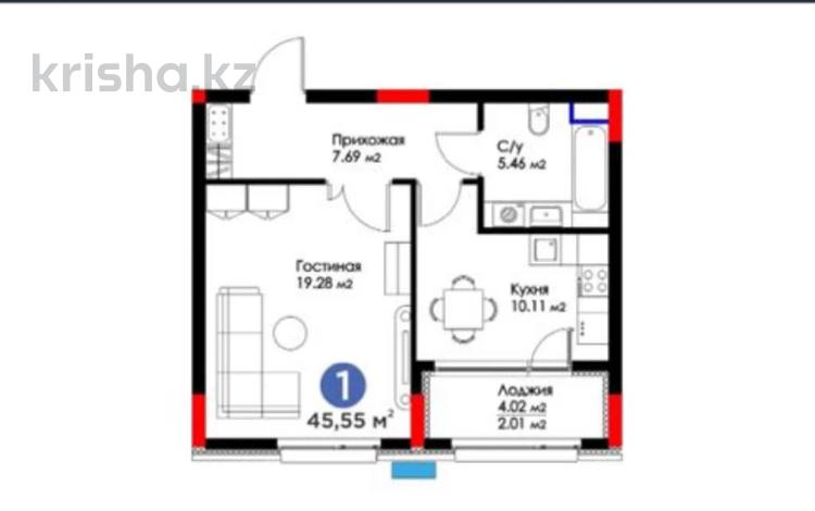 1-комнатная квартира, 46 м², 2/9 этаж, Е-899 2а за ~ 23.9 млн 〒 в Астане, Нура р-н — фото 27