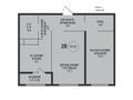 2-бөлмелі пәтер · 61.6 м² · 5/9 қабат, Ботакоз 5, бағасы: ~ 37.2 млн ₸ в Алматы, Ауэзовский р-н