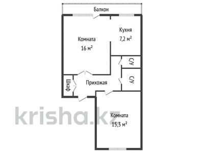 2-комнатная квартира · 51.8 м² · 5/5 этаж, ЛАРИОНОВА — БЕЛОУСОВКА за 10.7 млн 〒 в 