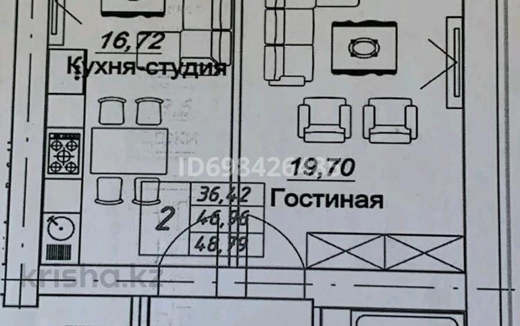 1-бөлмелі пәтер · 48.8 м² · 4/12 қабат, Каршыга Ахмедьярова 2, бағасы: 18.5 млн 〒 в Астане, Алматы р-н — фото 2