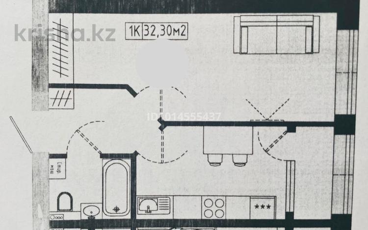 1-бөлмелі пәтер · 32.3 м² · 9/9 қабат, Е-128 2, бағасы: 13 млн ₸ в Астане, Нура р-н — фото 2