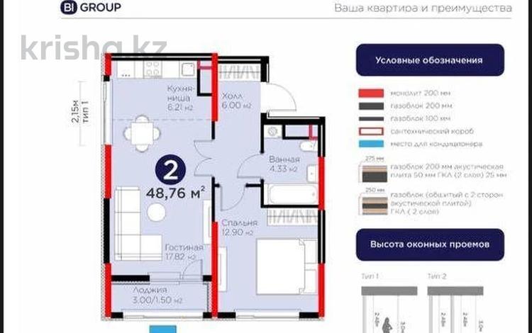 2-комнатная квартира · 48 м² · 9/17 этаж, Е 908 23 за 26.5 млн ₸ в Астане, Нура р-н — фото 4