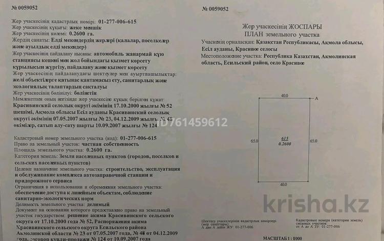Участок · 26 соток, Есильский район, село Красивое за 10 млн 〒 в Акмолинской обл. — фото 2