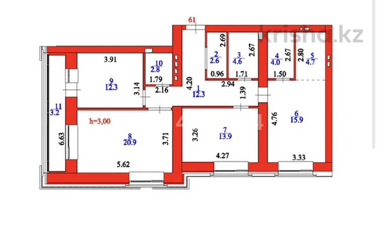 3-бөлмелі пәтер · 97.2 м² · 6/9 қабат, Максут Нарикбаев 14 — ЖК EVA дом бизнес класс, бағасы: 67 млн ₸ в Астане, Нура р-н — фото 2