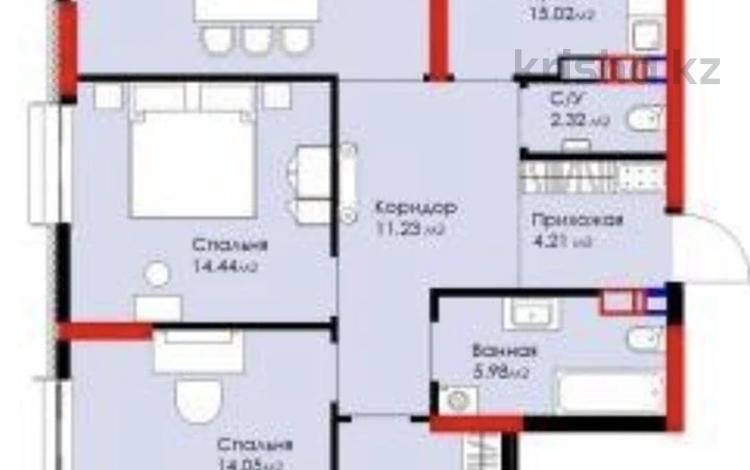 4-комнатная квартира, 129 м², 9/12 этаж, Турар Рыскулов 1а за 77.9 млн 〒 в Астане — фото 2