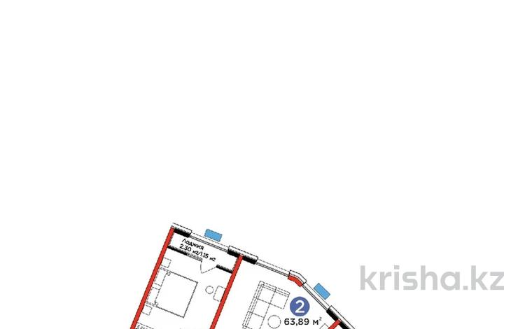 2-комнатная квартира · 60 м² · 4/12 этаж, Байдибек би 115/10 за 34 млн 〒 в Шымкенте — фото 63