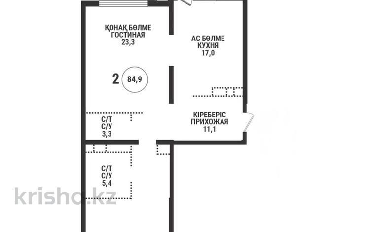 2-бөлмелі пәтер · 86 м² · 7/12 қабат, Розыбакиева 197/2, бағасы: 98.5 млн ₸ в Алматы, Бостандыкский р-н — фото 2