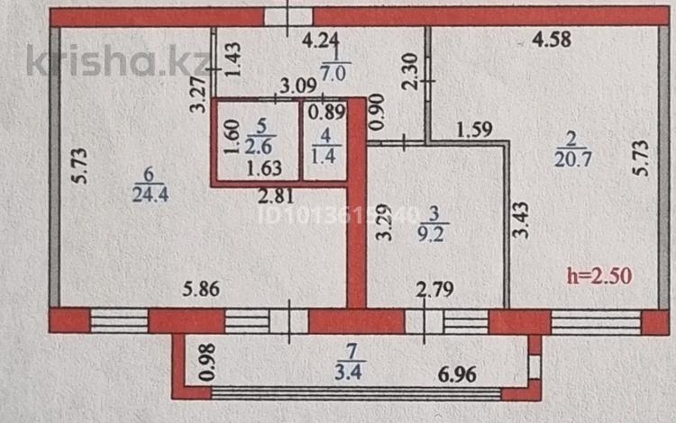 2-комнатная квартира · 69 м² · 8/9 этаж, Ильяс Омарова 23/1 — Мухамедханова Айтматова за 31 млн ₸ в Астане, Нура р-н — фото 2