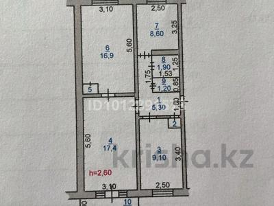 3-комнатная квартира · 64 м² · 3/5 этаж, мкр Акбулак 10 за 15 млн ₸ в Таразе