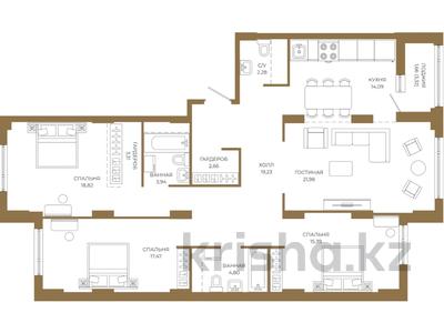 4-комнатная квартира · 125.63 м² · 3 этаж, Достык 8/2 — Без комиссии|Рассрочка и ипотека за ~ 89.1 млн ₸ в Астане