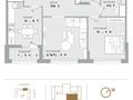 2-бөлмелі пәтер · 66.4 м² · 18/18 қабат, Туран 39/3 — Без комиссии, бағасы: ~ 47.1 млн ₸ в Астане, Нура р-н