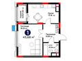 1-бөлмелі пәтер · 42.28 м² · 12/17 қабат, Е-899 5/1а, бағасы: ~ 40.4 млн ₸ в Астане, Нура р-н — фото 3