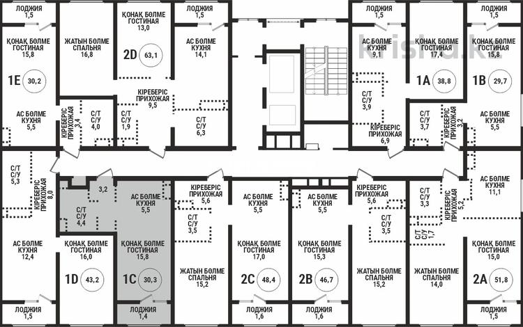 1-бөлмелі пәтер · 30.3 м² · 2/12 қабат, Райымбека 210/9, бағасы: 25 млн ₸ в Алматы, Алмалинский р-н — фото 2