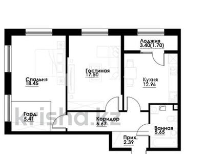 2-бөлмелі пәтер · 70.32 м² · 3/12 қабат, ул. Фадеева, 38г 11, бағасы: 43.5 млн ₸ в Алматы, Алатауский р-н
