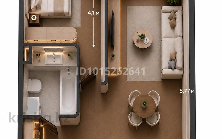 2-комнатная квартира · 42.22 м² · 3/9 этаж, Анет Баба 4 — Сдача 30 октября за 26.8 млн ₸ в Астане, Нура р-н — фото 2