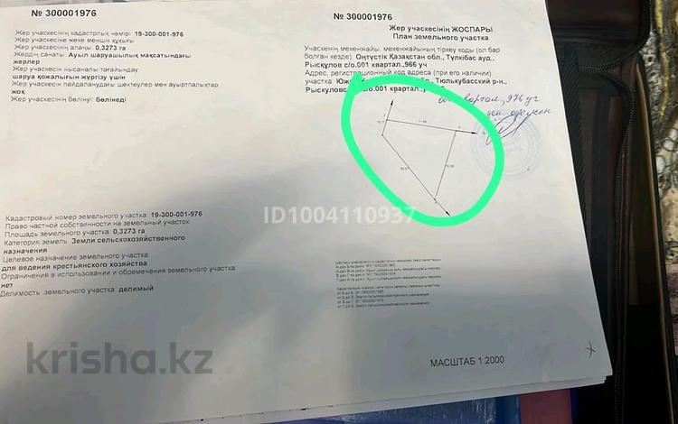 Жер телімі · 32 сотық, Село Т.Рыскулова, 001 квартал, 966 участок, бағасы: 13 млн ₸ в им. Турара рыскуловой — фото 2