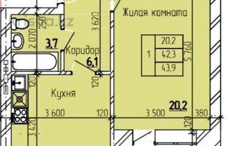 1-комнатная квартира, 43.9 м², 1/5 этаж, Дорожная 3 за ~ 12.3 млн 〒 в  — фото 2