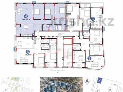 4-комнатная квартира · 148.82 м² · 5/9 этаж, Мангилик Ел 57 за 185 млн ₸ в Астане, Есильский р-н