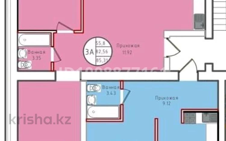 3-бөлмелі пәтер · 85.3 м² · 6/9 қабат, Жумабаева 13, бағасы: ~ 34.1 млн ₸ в Кокшетау — фото 2