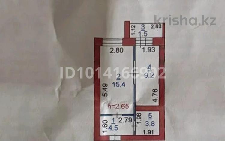 1-бөлмелі пәтер · 34.4 м² · 6/6 қабат, Юбилейный 29, бағасы: 14.6 млн ₸ в Костанае — фото 2
