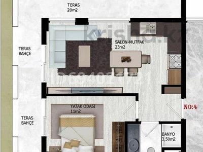 2-комнатная квартира, 69 м², 1 этаж, Kargıcak за ~ 34.8 млн 〒 в Аланье