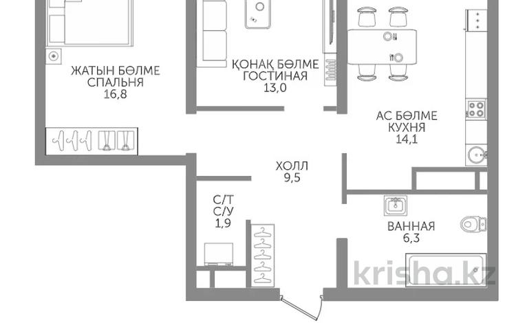 2-комнатная квартира · 65 м² · 12/12 этаж, Райымбека — ГОРЯЧАЯ ЦЕНА!!!! за ~ 48.7 млн ₸ в Алматы, Алмалинский р-н — фото 10