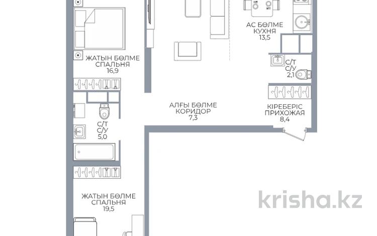 3-бөлмелі пәтер · 100 м² · 11/16 қабат, Каныша Сатпаева 90/55Б — ⭐ДОМ СДАН⭐, бағасы: 76 млн ₸ в Алматы, Бостандыкский р-н — фото 2