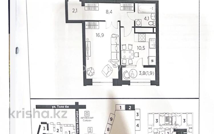 1-бөлмелі пәтер · 43.9 м² · 3/16 қабат, Утеген батыра 11, бағасы: 38 млн ₸ в Алматы, Ауэзовский р-н — фото 4
