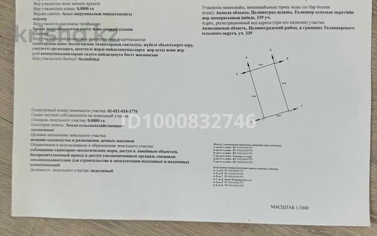 Жер телімі · 8 сотық, 96 разьезд, бағасы: 1.7 млн ₸ в Талапкер  — фото 2