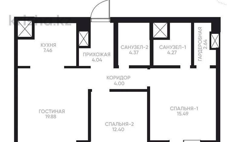 3-комнатная квартира, 77 м², 10/21 этаж, Калдаякова 3 за 52.5 млн 〒 в Астане, Алматы р-н — фото 3