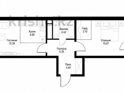 2-комнатная квартира · 55 м² · 11/12 этаж, ул. Фадеева, 38г 11 за 33.5 млн ₸ в Алматы, Алатауский р-н
