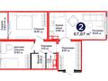 2-комнатная квартира · 67.87 м² · 3/9 этаж, Аль-Фараби 46/21 за ~ 47.4 млн ₸ в Астане, Есильский р-н — фото 3