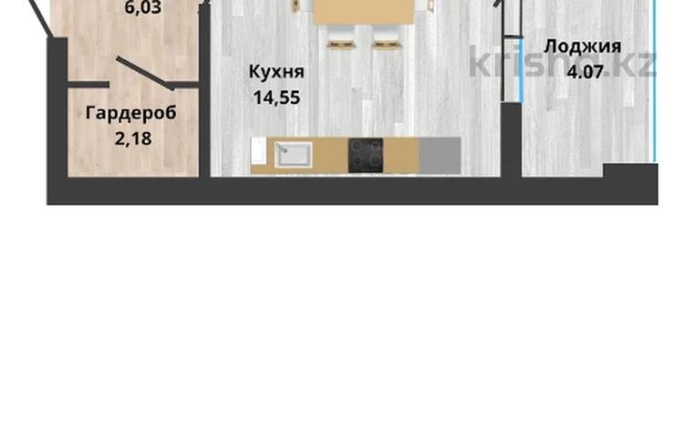 1-комнатная квартира, 50.1 м², 6/8 этаж, мкр. Алтын орда за ~ 11 млн 〒 в Актобе, мкр. Алтын орда — фото 2