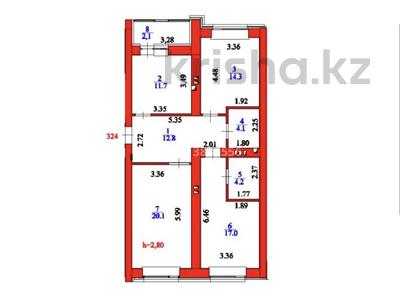 3-бөлмелі пәтер · 86.3 м² · 7/9 қабат, Шамши Калдаяков 51, бағасы: ~ 43.2 млн ₸ в Астане, Сарайшык р-н