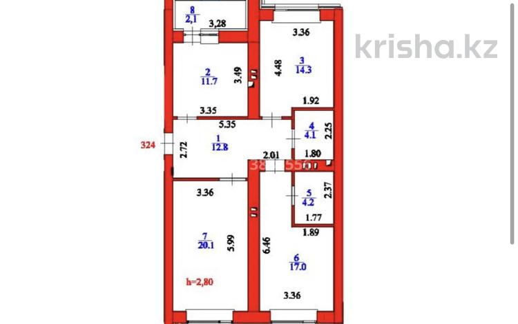 3-бөлмелі пәтер · 86.3 м² · 7/9 қабат, Шамши Калдаяков 51, бағасы: ~ 43.2 млн ₸ в Астане, Сарайшык р-н — фото 2