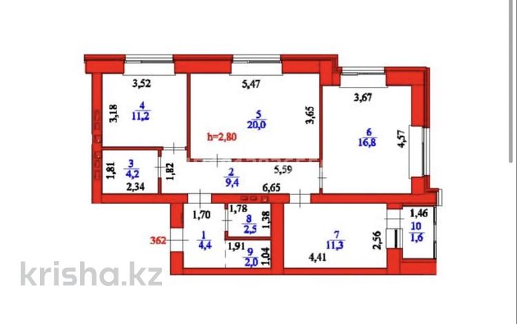 3-комнатная квартира · 83.4 м² · 6/9 этаж, Шамши Калдаяков 51 за ~ 40 млн ₸ в Астане, Сарайшык р-н — фото 10