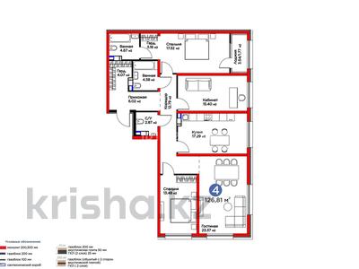 4-комнатная квартира · 127 м² · 6/6 этаж, Мкр. Дарабоз 143 за 100 млн ₸ в Алматы, Алатауский р-н