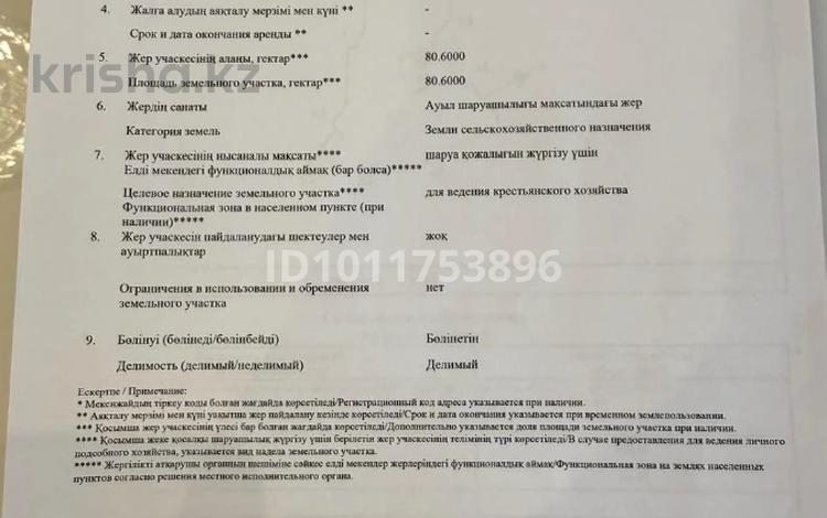 Жер телімі · 80.6 га, Каратурык, бағасы: 65 млн 〒 — фото 2