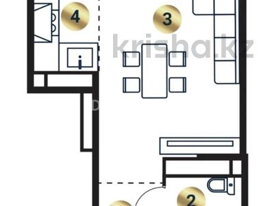 1-комнатная квартира · 42.61 м² · 7/9 этаж, мкр Кайрат за 22 млн 〒 в Алматы, Турксибский р-н