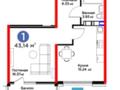 1-комнатная квартира · 43 м² · 8/9 этаж, мкр Ботакоз 2/1 за 33 млн ₸ в Алматы, Алатауский р-н — фото 2