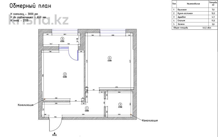 2-бөлмелі пәтер · 45.4 м² · 2/22 қабат, Тауелсиздик 56/2 — Топовая локация с выгодной ценой, бағасы: 28 млн 〒 в Астане, Сарайшык р-н — фото 2