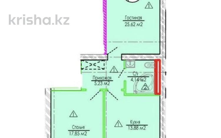 2-бөлмелі пәтер · 67 м² · 6/7 қабат, 29а ш/а. 47, бағасы: 12 млн ₸ в Актау, 29а мкр — фото 2
