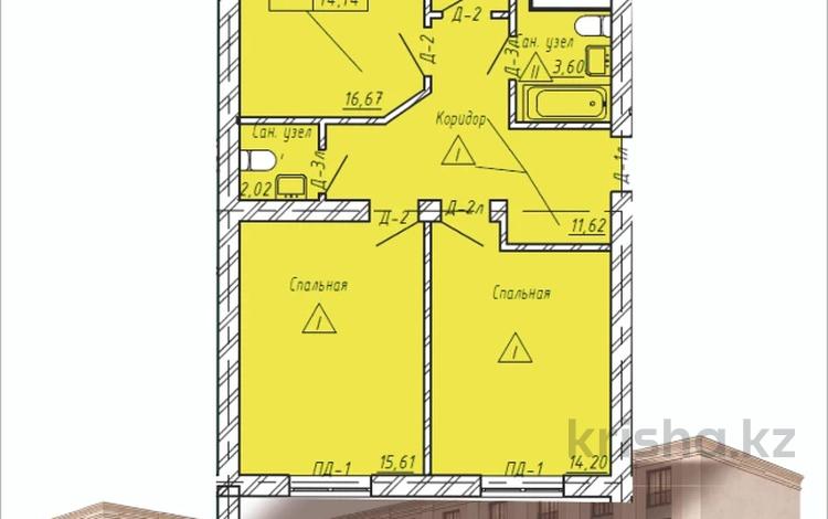 4-комнатная квартира · 74.74 м² · 3/5 этаж, Назарбаева — Шажимбаева за ~ 27.6 млн ₸ в Петропавловске — фото 2