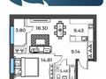 2-бөлмелі пәтер · 59 м² · 7/9 қабат, мкр. Алтын орда, Алтын орда — Apt. 9, бағасы: 26.3 млн ₸ в Актобе — фото 3