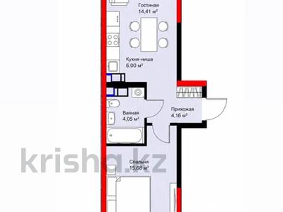 2-бөлмелі пәтер · 45.2 м² · 3/12 қабат, квартал 189 50Б, бағасы: 21.5 млн ₸ в Шымкенте