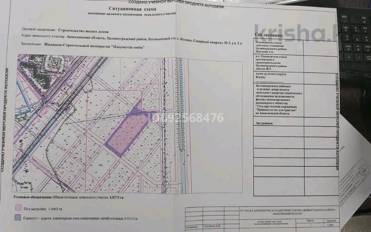 Участок 2.5 га, Северный квартал 3 за 200 млн 〒 в Косшы — фото 2